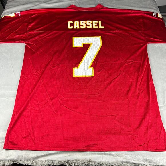 Reebok Jersey Mens 2XL Red NFL KC Cassel 7 V-Neck Short Sleeves Pullover - Picture 7 of 9